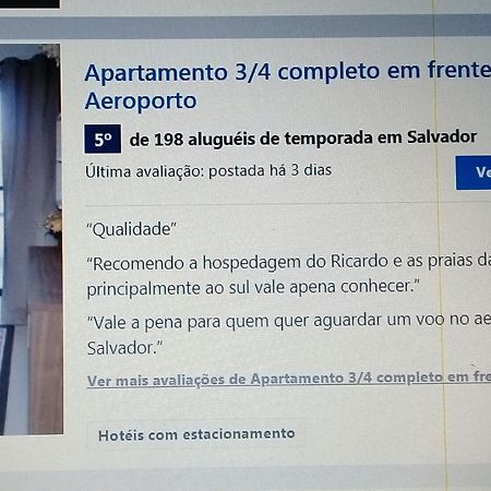 Apartamento 3/4 Completo Em Frente Ao Aeroporto Salvador Eksteriør billede
